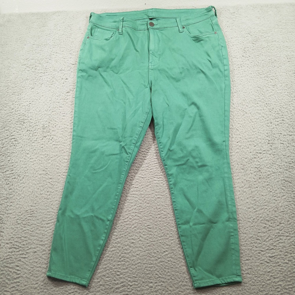 KUT from‎ the Kloth High Rise Ankle Skinny Pants Women's 18W Green EUC